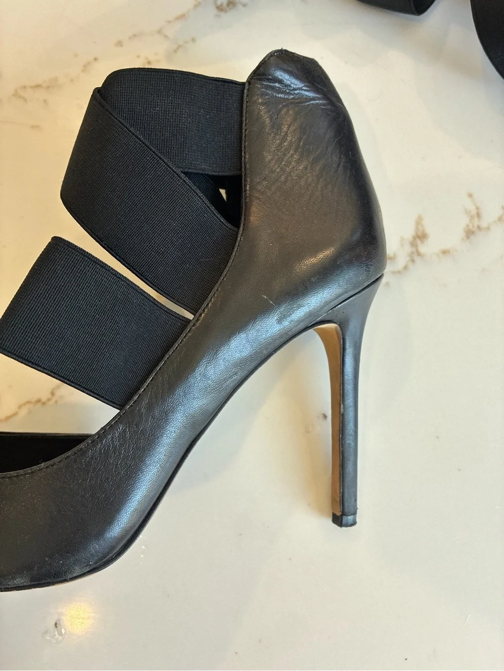 Vince Camuto Black Pointed-Toe Strappy Stiletto Heels